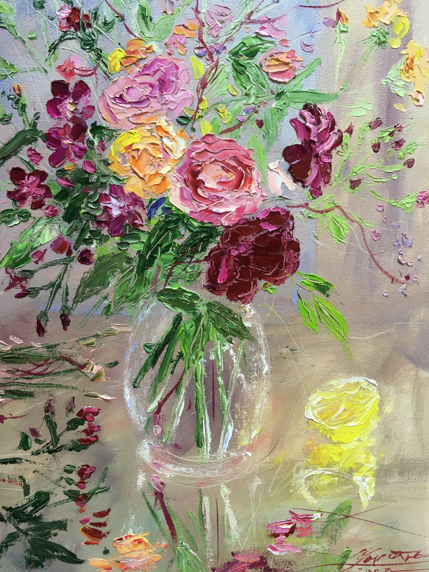 Rozes pēc pasūtījuma / 60x40cm / Eļļa, audekls