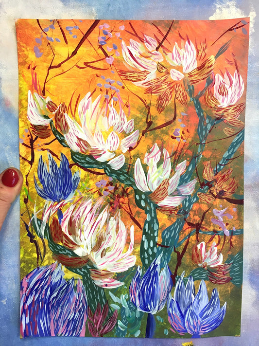 Blooming  / 21x30cm / Acrylic on paper