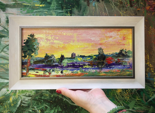 Miniature landscape / 15x33 / oil, canvas on cardboard
