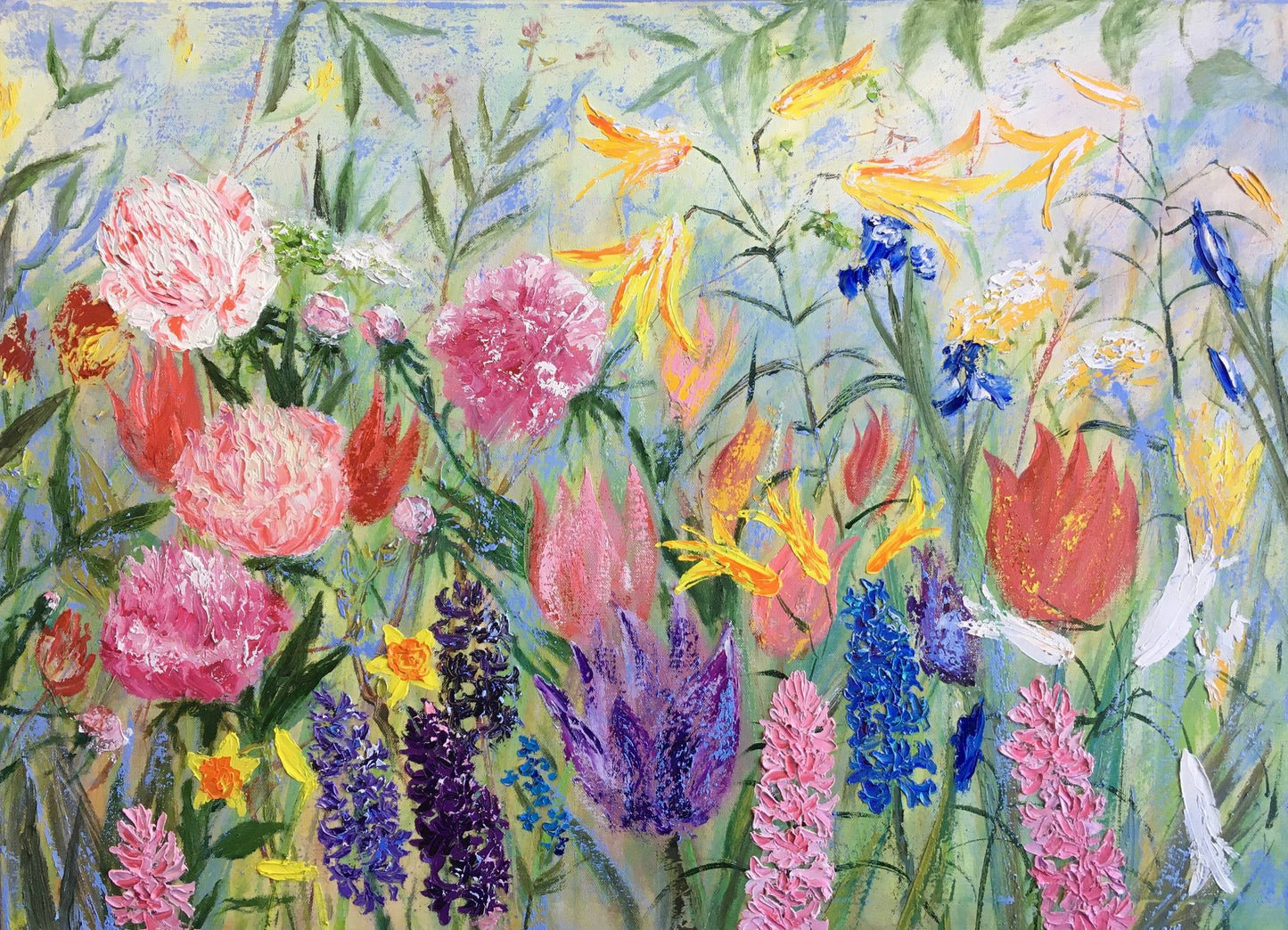 Composition with flowers / 65x90cm / oil canvas