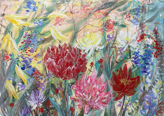 Ziedu jūra / 60x90cm / eļļas audekls