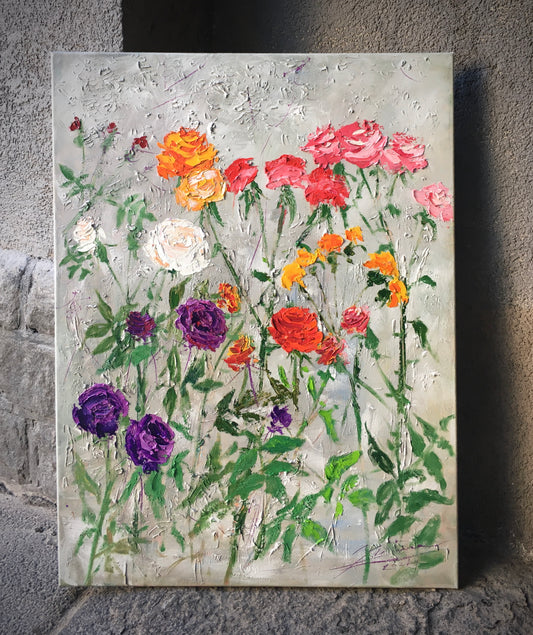 Roses  / 80x60cm  / Oil, canvas