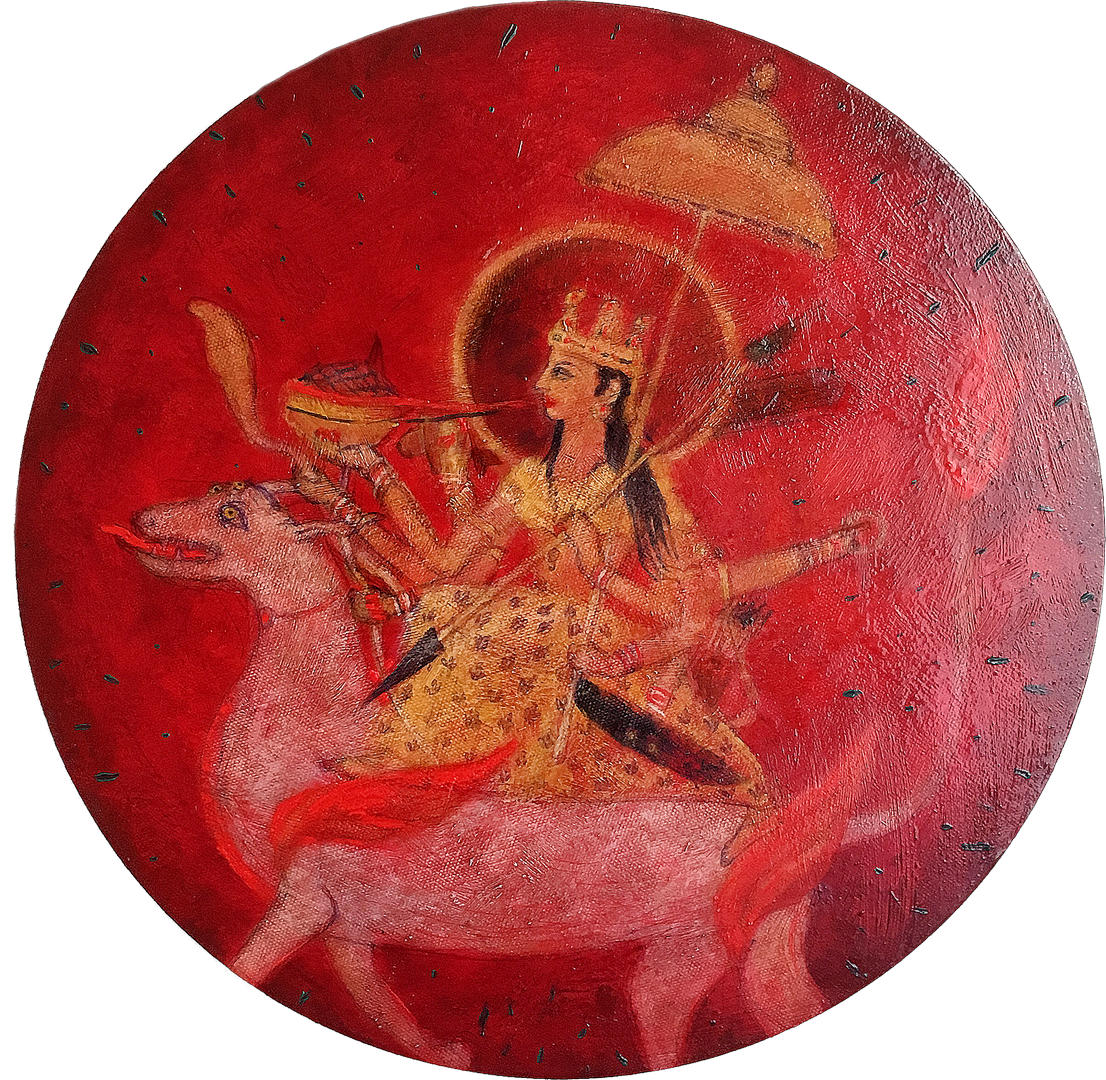 Durga / 40cm / Eļļa, akrils, audekls.