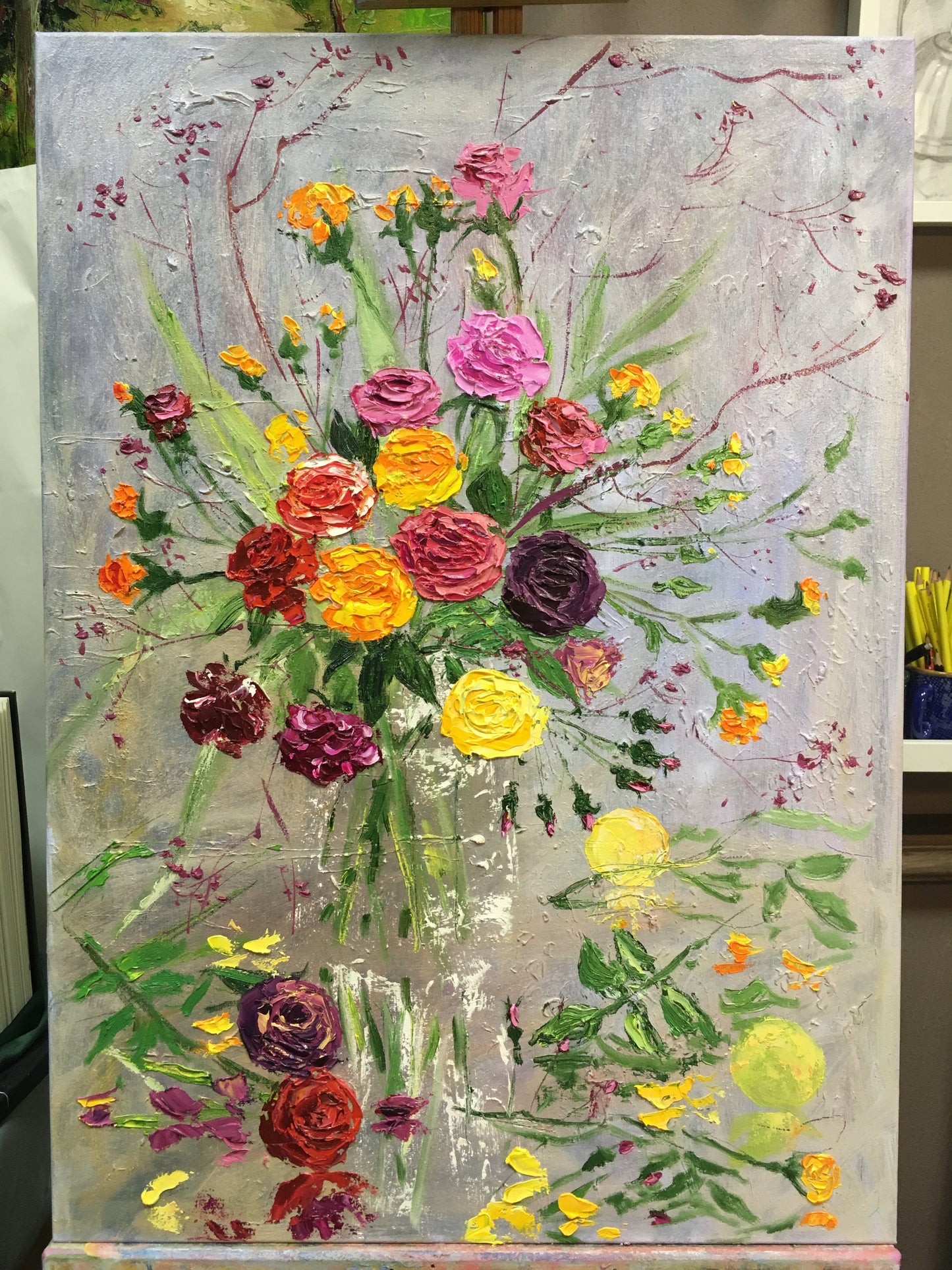 Roses and lemons / 70x50cm  / Oil, canvas