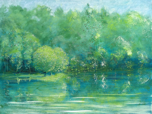 Green lake  / 60x80cm / Oil, canvas