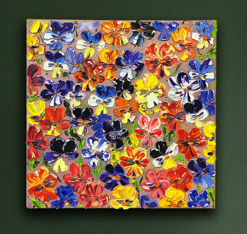 Multicolor violacornuta / 26x26cm / Oil canvas