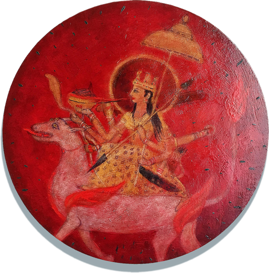 Durga / 40cm / Oil, acrylic, canvas.