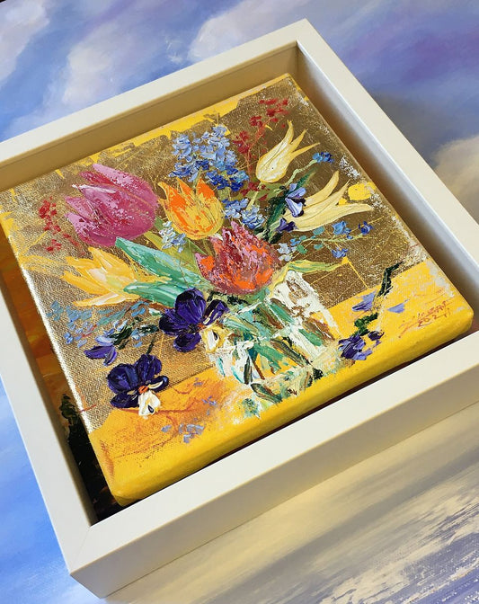 Spring flowers / 21x21 cm / oil on canvas