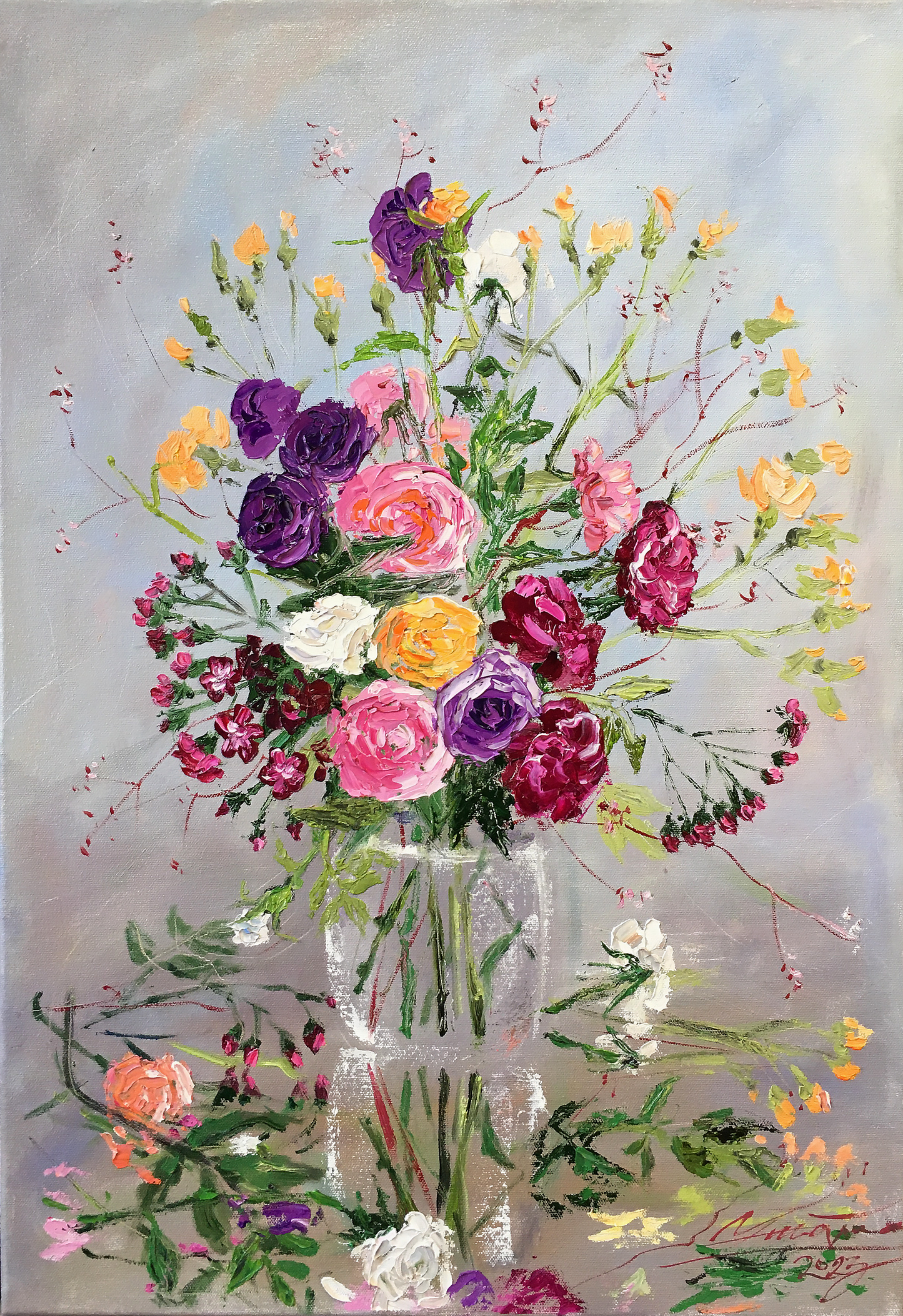 Autumn roses by order / 66x46cm / Oil, canvas