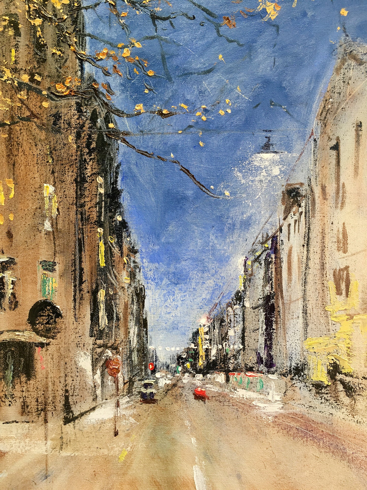 Autumn in Lačplēša street / 50x40cm / oil canvas