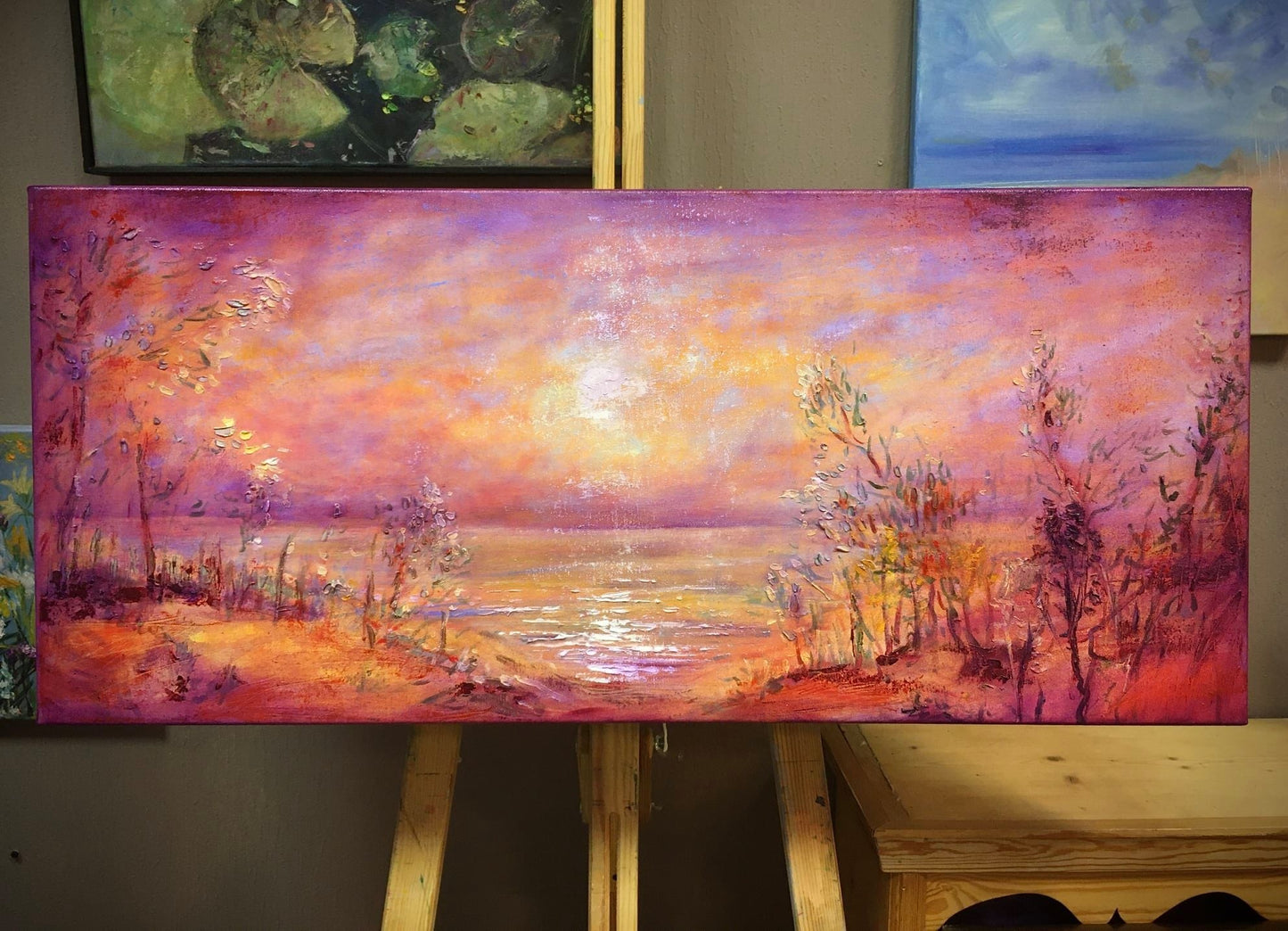 Hot sea  / 40x90cm / Oil, canvas